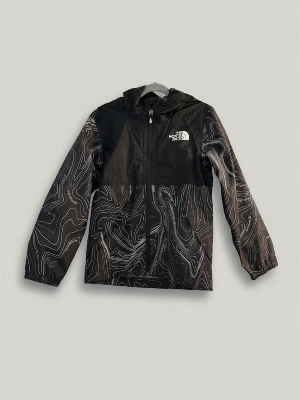 The North Face Boys Zipline Rain Jacket XS (6) - Topography Black - EUC